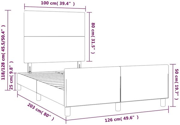 Bettgestell mit Kopfteil Samt Dunkelgrün 120x200 cm Bild 12