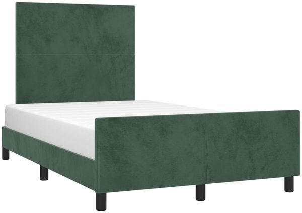 Bettgestell mit Kopfteil Samt Dunkelgrün 120x200 cm Bild 3