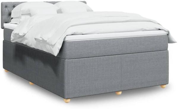 vidaXL Boxspringbett mit Matratze Hellgrau 160x200 cm Stoff 3289814