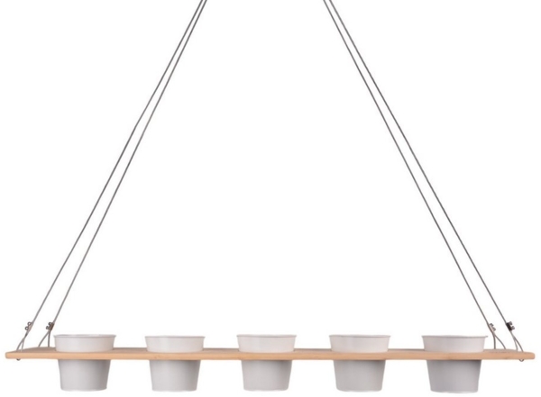 UNUS HOME Blumenkasten Kräuterbar, Pflanzenbar (natur), Nachhaltig, stabile Drahtseilaufhängung, vielseitig einsetzbar