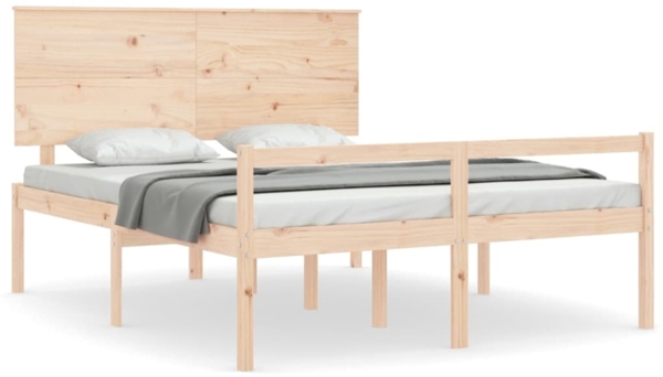 vidaXL Seniorenbett mit Kopfteil 160x200 cm Massivholz 3195491