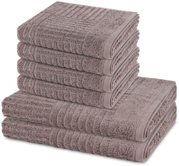 Ross Carre 6 tlg. Frottier-Set - 4 X Handtuch (50 X 100cm), 2 X Duschtuch (70 X 140cm) - 520 - Flanell