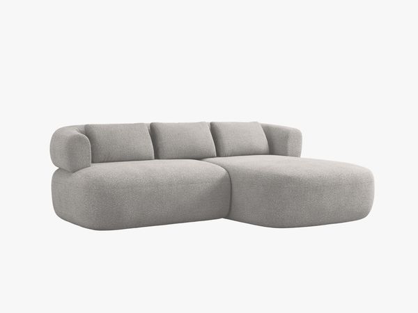 Micadoni 5-Sitzer Ecksofa Jenny Kleine Version Rechts Boucle Now or Never Hellgrau Bild 2
