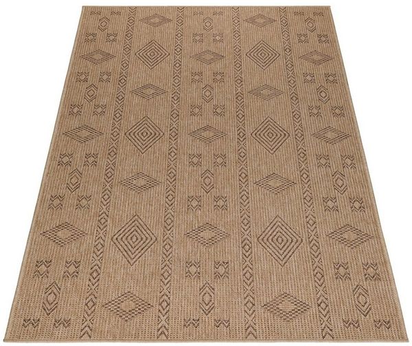 SIMPEX24 Outdoorteppich Vintage Design, Läufer, Höhe: 5 mm, Outdoor Teppich Vintage Design Natur Optik für Küche Balkon Terrasse
