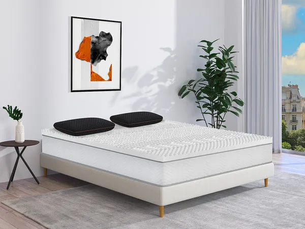 Vente-unique - BALDIA Kopfkissen Stoff Schwarz - B 40 cm x H 12 cm x L 60 cm