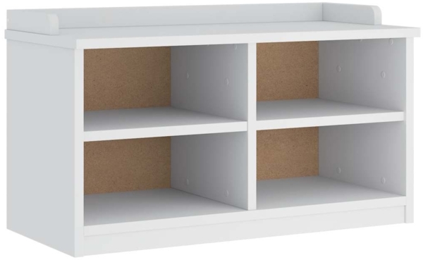 vidaXL Flurbank SANDNES Weiß 87x40x50 cm Massivholz Kiefer 4010459