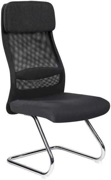 Dmora Stuhl Fulgenzia, Büro-Wartezimmersitze, Ergonomischer Wartesitz, 58x47h105 cm, Schwarz