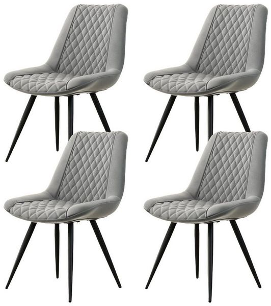 HTI-Living 4-Fußstuhl Stuhl Astrid Kunstleder Grau (Set, 4 St), Esszimmerstuhl gepolstert