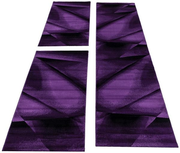 Carpettex Kurzflor-Bettumrandung Abstrakt Design, Höhe 12 mm, (Bett-Set, 3-tlg, Bettvorlage), Schlafzimmer Teppich Bettumrandung Läufer Set 3 teilig