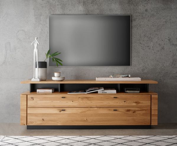 TV Board mit Aufsatz 179x63cm "Savona" Wildeiche geölt