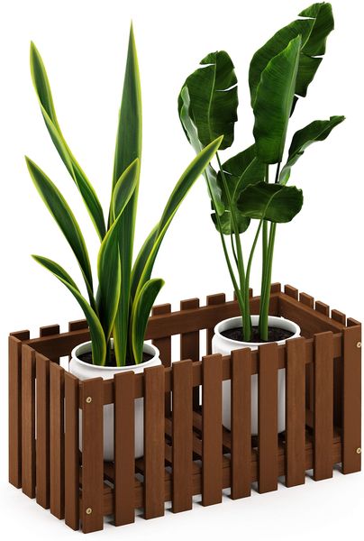 Furinno Tioman Outdoor Blumenkasten in Teaköl, natur, 30,48 x 62,9 x 30,23 cm