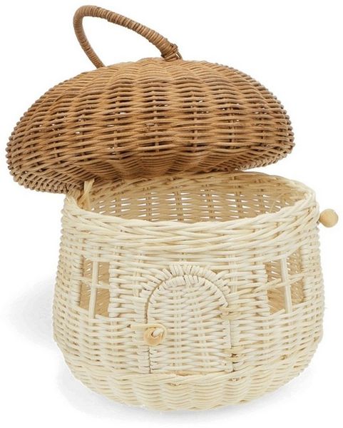 Rex London Aufbewahrungskorb Rattan Korb Pilz Ø22cm Deko Aufbewahrung Gartendeko