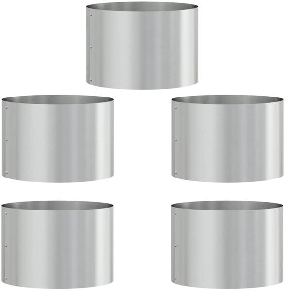 vidaXL Garten-Pflanzgefäß 5 pcs Silber 30 x 30 x 20 cm 873603