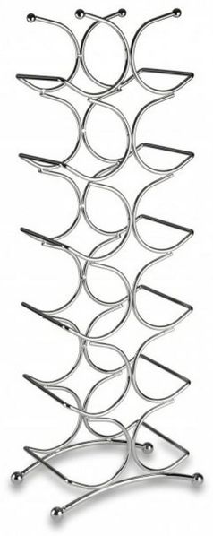 Brenger 'Justinus' Flaschenregal für 12 Flaschen, Metall silber, B/T/H: 25 x 15 x 69 cm