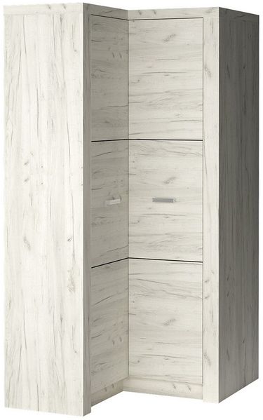 Lomadox Eckschrank INGENIO-161 Kleiderschrank Garderobenschrank Schlafzimmerschrank Esche weiß