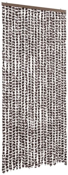vidaXL Insektenschutz-Vorhang Braun und Weiß 90x220 cm Chenille 325452 Bild 2