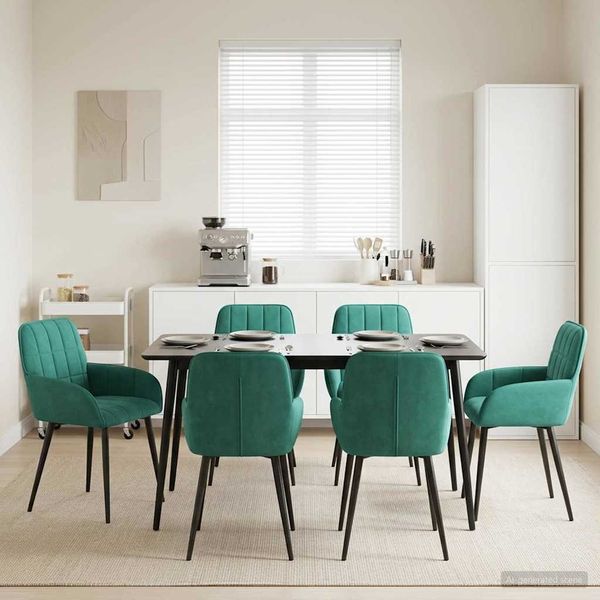 vidaXL Esszimmerstühle 6 pcs Samt (V) Türkis 57 x 50 x 85 cm 3428183