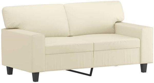 vidaXL 2-Sitzer-Sofa mit Zierkissen Creme 120 cm Kunstleder 3200862 Bild 4