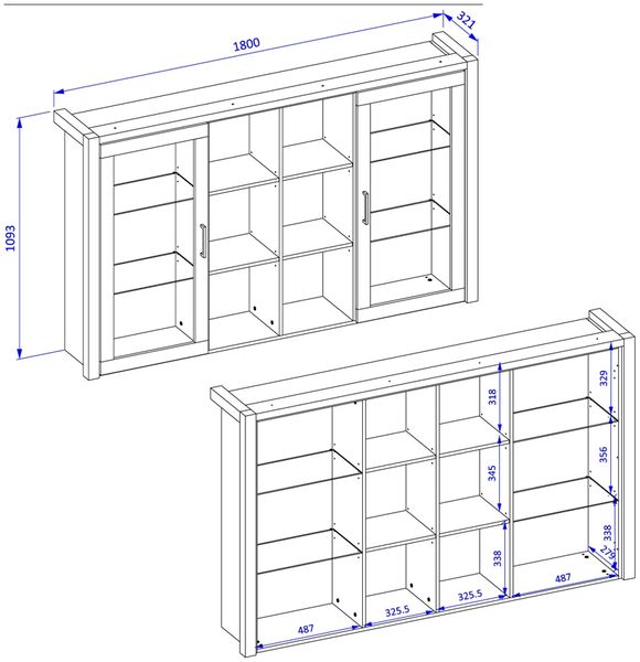 Esszimmer Buffetschrank Set ACCRA-83 in Taurus Eiche Nb. mit LED Beleuchtung, B/H/T: ca. 180/200/41 cm Bild 7