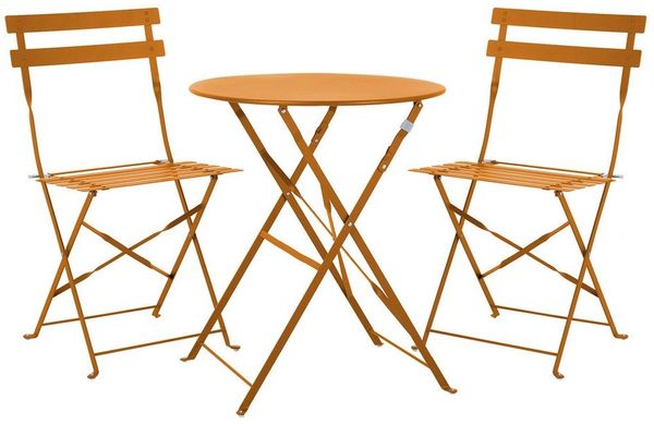 SVITA Balkonset BERLIN, (Set, 3-tlg, Bistro-Set), Tisch mit 2 Stühlen, Klappbar, Pflegeleicht, Witterungsbeständig
