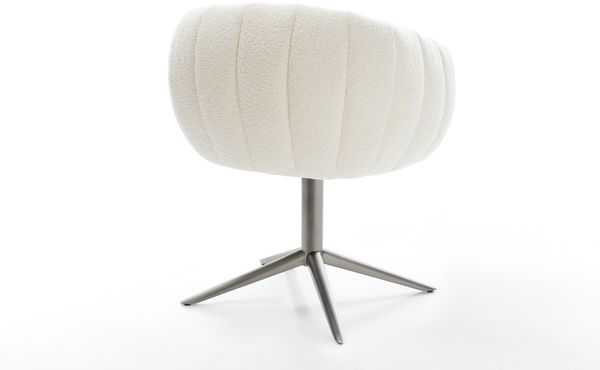 Drehstuhl Jada-Flex Bouclé Weiß Fußkreuz Graphit 360° drehbar Wippfunktion Taschenfederkern Bild 5