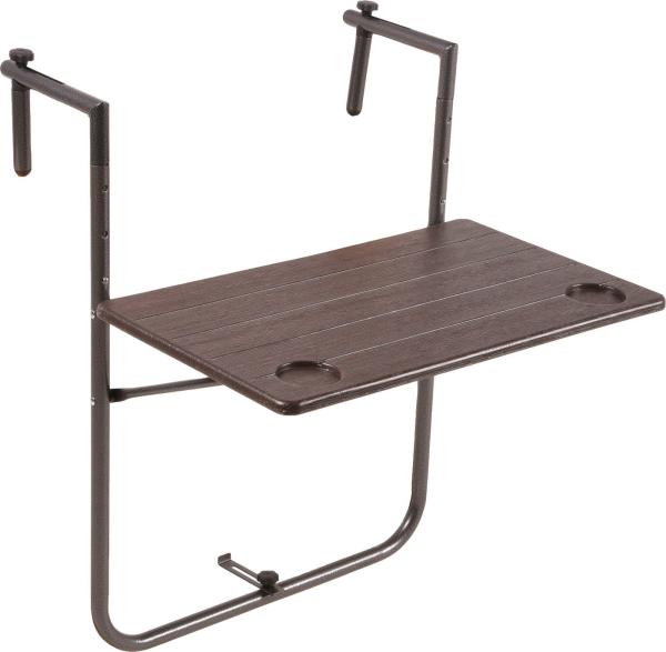 Balkon Hängetisch TABORA Klapptisch Tisch klappbar Holz Optik Balkonhängetisch