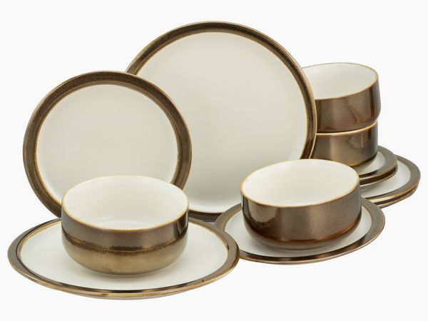 Modern Industrial Weiss-Gold, Tellerset 12-tlg (mo