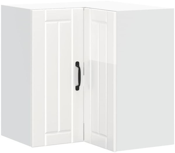vidaXL Küchen-Eckhängeschrank Lucca Hochglanz-Weiß Holzwerkstoff 853859