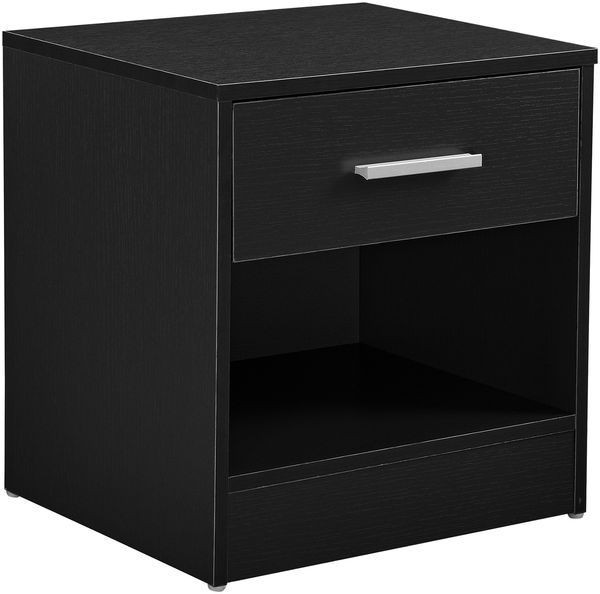 Nachttisch Jette 36,5 x 38 x 29,5 cm mit Schublade Schwarz en. casa