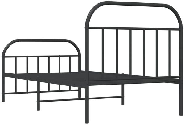 vidaXL Bettgestell mit Kopf- und Fußteil Metall Schwarz 100x190 cm 353647 Bild 8
