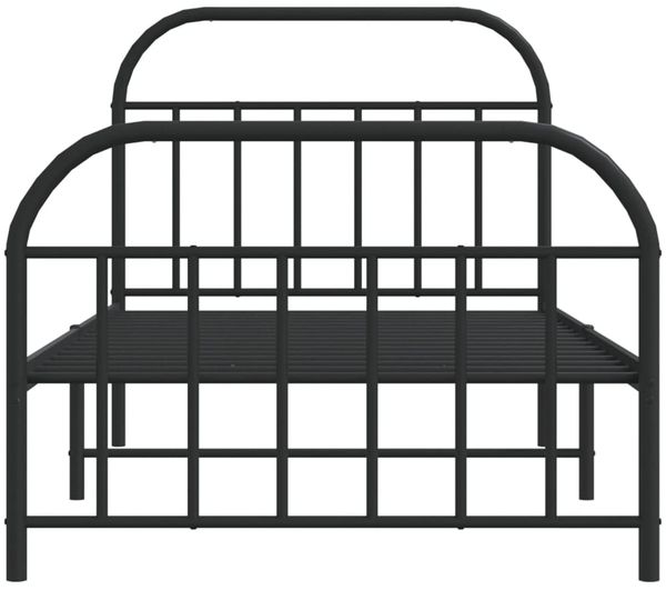 vidaXL Bettgestell mit Kopf- und Fußteil Metall Schwarz 100x190 cm 353647 Bild 6