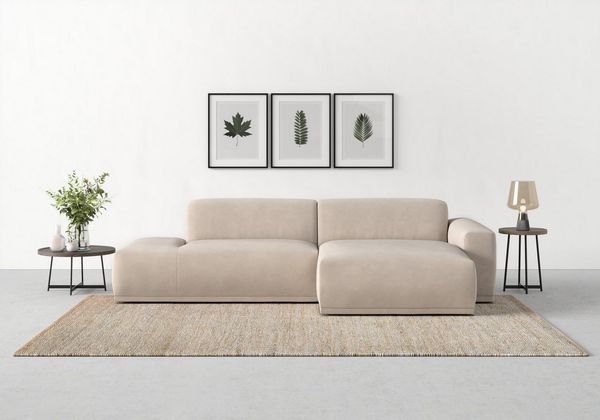 TRENDMANUFAKTUR Ecksofa Braga, mit hochwertigem Kaltschaum, L-Form, in Cord erhältlich, 2 Teile, modernes Sofa, Couch mit hohem Sitzkomfort, 275/72/160 cm (B/H/T)