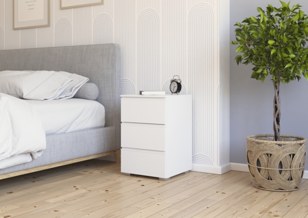 rauch Joel, Nachttisch-Paar, 3 Schubladen, Farbe Weiß, BxHxT 40x61x42cm