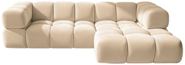 Kaiser Möbel Ecksofa luxuriöses Velours-Sofa im Stoff Bluvel modernes AVERRO, Premium-Velours Bluvel,Weiche abgerundete „Bubble“-Formen