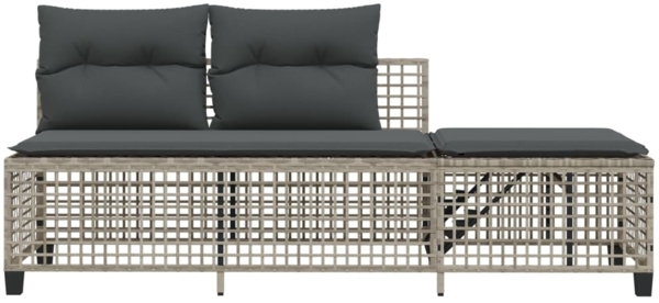 vidaXL 3-tlg. Garten-Ecksofa-Set mit Kissen Hellgrau Poly Rattan 365449 Bild 6