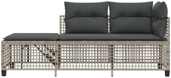 vidaXL 3-tlg. Garten-Ecksofa-Set mit Kissen Hellgrau Poly Rattan 365449 Bild 4