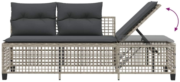 vidaXL 3-tlg. Garten-Ecksofa-Set mit Kissen Hellgrau Poly Rattan 365449 Bild 10