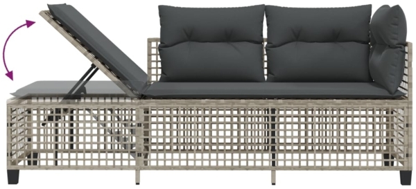 vidaXL 3-tlg. Garten-Ecksofa-Set mit Kissen Hellgrau Poly Rattan 365449 Bild 9