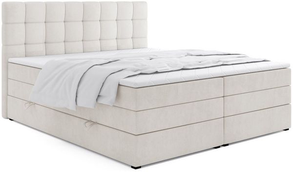 Labett Boxspringbett mit Bettkasten Doppelmatratze & Topper IGELLA KING 180x200 200x200 (Doppelbett, Bettkasten, Matratze, Topper), Bonellfederkern- und Taschenfederkernmatratze