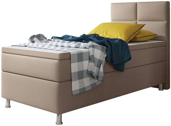 Boxspringbett Miami 90x200 cm Kunstleder Muddy