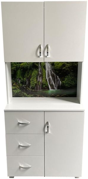 HTI-Living Hochschrank Badschrank Blanca Wellness Motiv Wasserfall (Stück, 1-St, 1 Badschrank) Hochschrank 6 Regalfächer 3 Schubladen