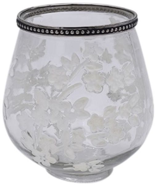 Glaswindlicht Sakura – stilvolle Dekoration in rosa/weiß Ø10,5 x h 8,5 cm