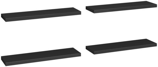 vidaXL Schweberegale 4 Stk. Schwarz 90x23,5x3,8 cm MDF 323840