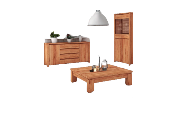 Couchtisch Tinci aus Kernbuche massiv 60x110x40 cm mit Holzbeinen