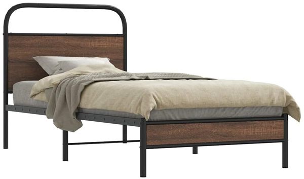 vidaXL Bettgestell ohne Matratze 100x200 cm Braun Eichen-Optik 4100459