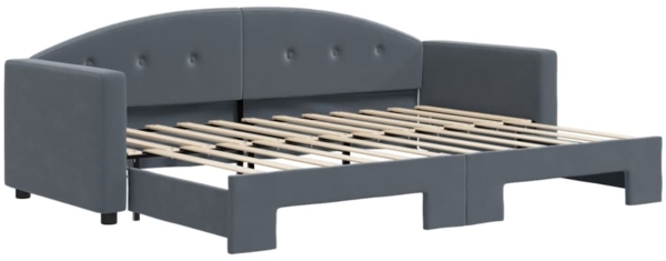vidaXL Tagesbett Ausziehbar Dunkelgrau 80x200 cm Samt 3197295