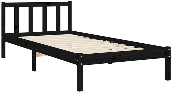 vidaXL Massivholzbett mit Kopfteil Schwarz 3193300 Bild 9