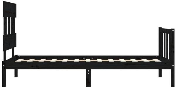 vidaXL Massivholzbett mit Kopfteil Schwarz 3193300 Bild 7