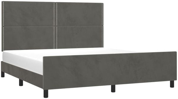 Bettgestell mit Kopfteil Samt Dunkelgrau 180x200 cm, Härtegrad: H2 [3125709] Bild 3