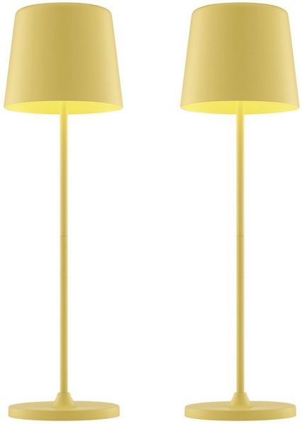 Brilliant LED Tischleuchte Kaami - mobile LED Außen Akku Tischlampe 2er-Set, Dimmfunktion, mehrere Helligkeitsstufen, LED fest integriert, Warmweiß, 310 lm, Touchdimmer, USB, Akku, Outdoor, Indoor, Akkuleuchte 37cm hoch